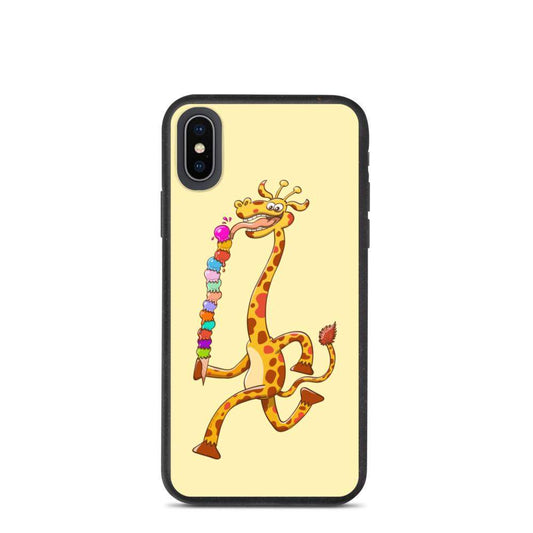 Cool giraffe eating ice cream Biodegradable phone case-Biodegradable iPhone cases