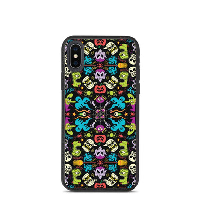 Spooky Halloween characters in a pattern design Biodegradable phone case-Biodegradable iPhone cases