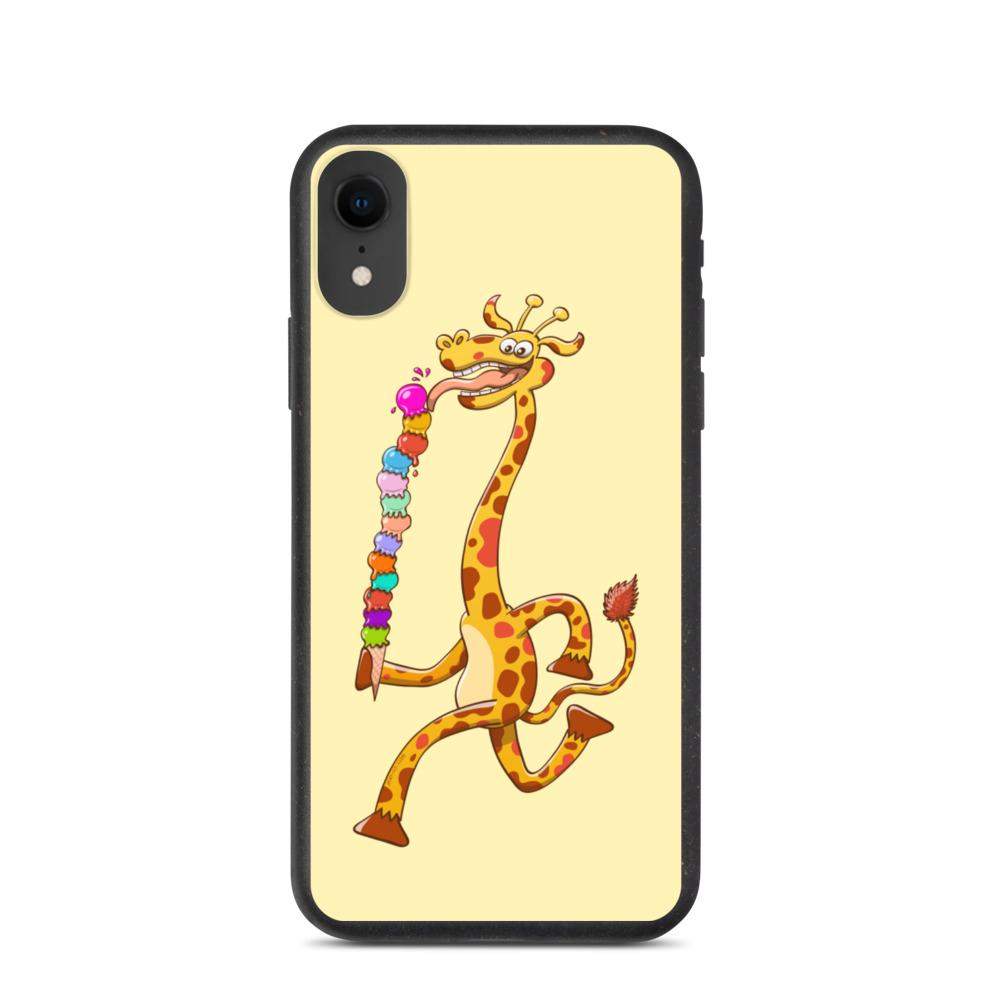 Cool giraffe eating ice cream Biodegradable phone case-Biodegradable iPhone cases