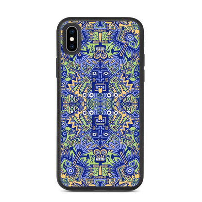 Playful Pre-columbian symbols pattern Biodegradable phone case-Biodegradable iPhone cases