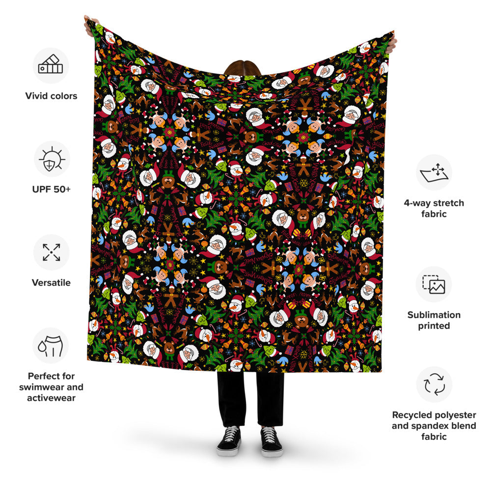 The joy of Christmas pattern design Recycled polyester fabric. Product specifications