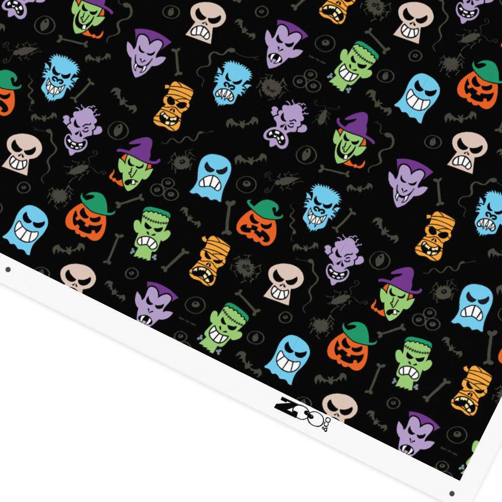 Scary Halloween faces Recycled polyester fabric-Recycled polyester fabric