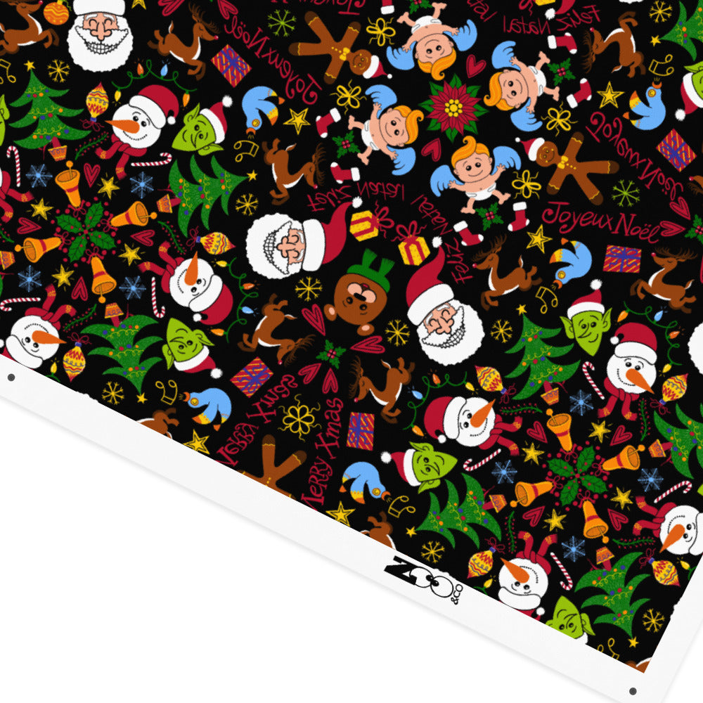 The joy of Christmas pattern design Recycled polyester fabric. Product details