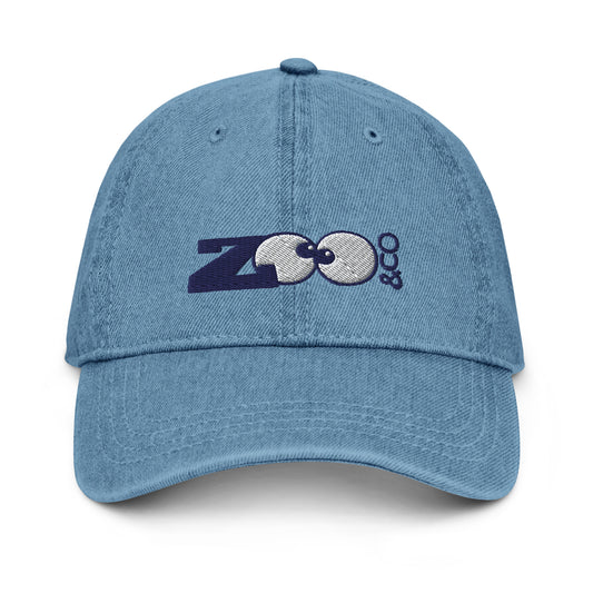 Zoo&co branded Denim Hat. Blue. Front view