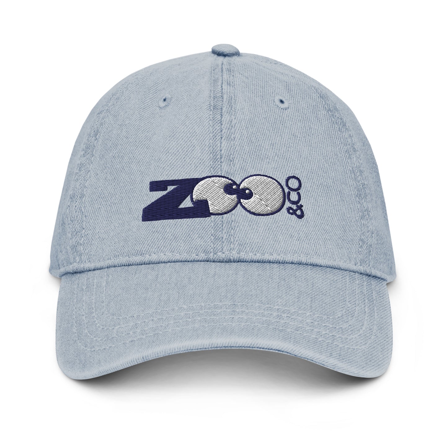 Zoo&co branded Denim Hat. Light blue. Front view
