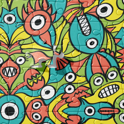 Alien monsters pattern design Jigsaw puzzle. Product details