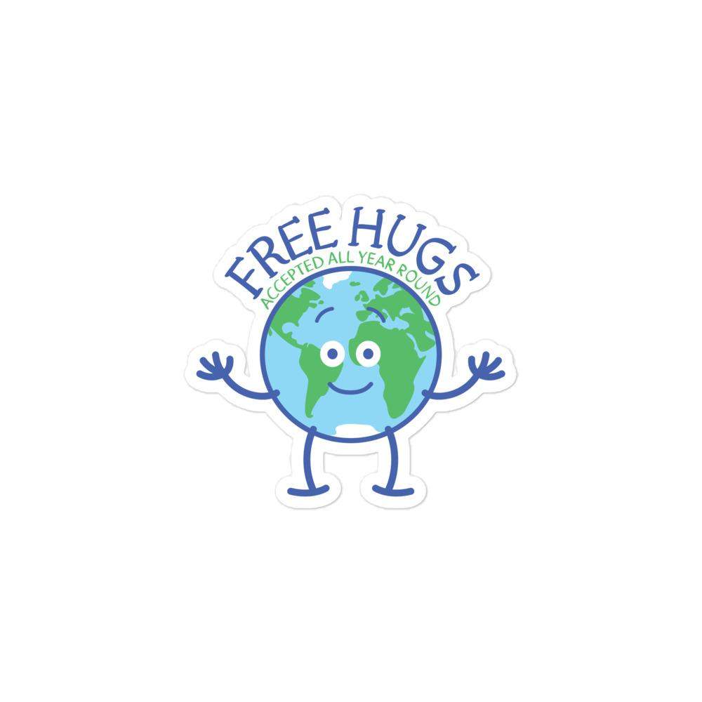Planet Earth accepts free hugs all year round Bubble-free stickers-Bubble-free stickers