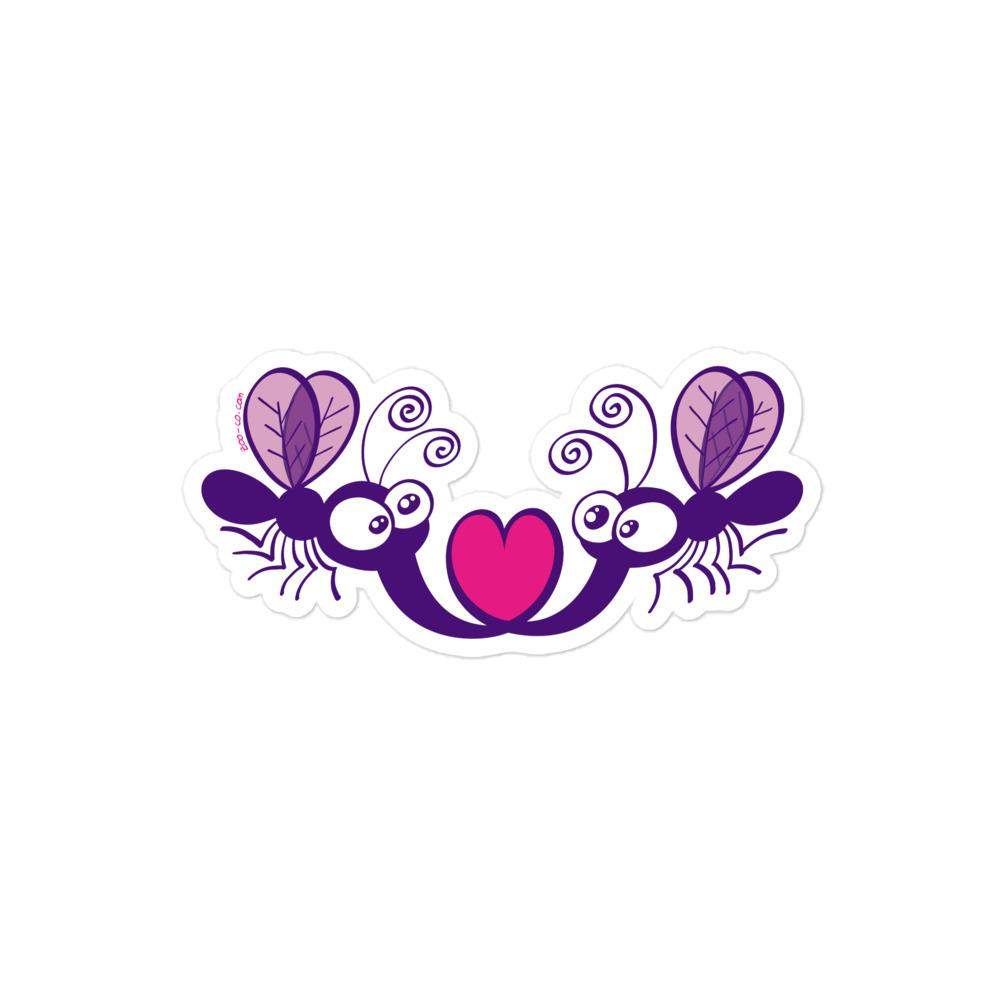 Cute mosquitoes falling in love Bubble-free stickers-Bubble-free stickers