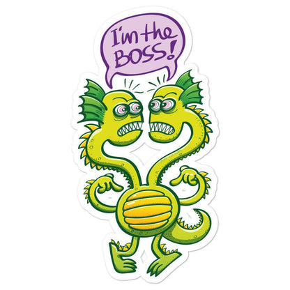 Two-headed bossy monster Bubble-free stickers-Bubble-free stickers