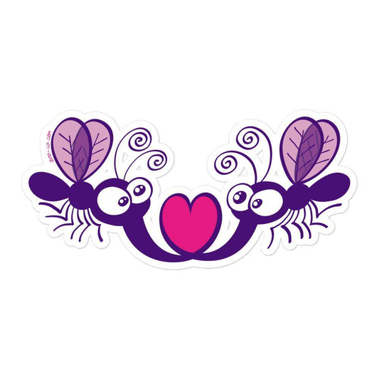 Cute mosquitoes falling in love Bubble-free stickers-Bubble-free stickers