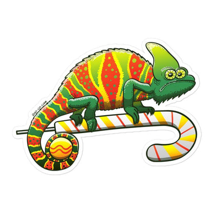 Christmas chameleon ready for the big season Bubble-free stickers-Bubble-free stickers