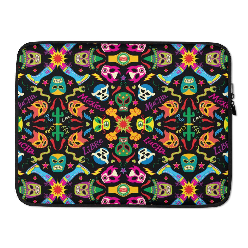 Mexican wrestling colorful party Laptop Sleeve-Laptop sleeves