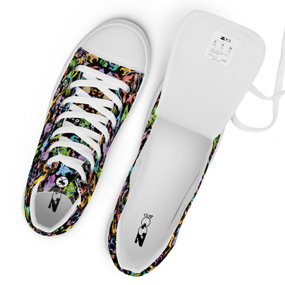 Ocean critters pattern mandala Men’s high top canvas shoes. Zoo&co branded shoes