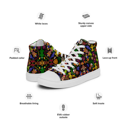 Colombia, the charm of a magical country Men’s high top canvas shoes. Product specifications