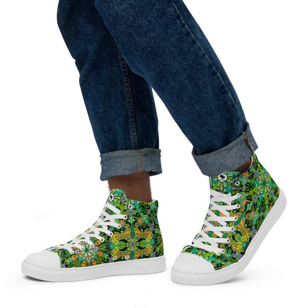 Only for true insects lovers pattern design Men’s high top canvas shoes. Lifestyle