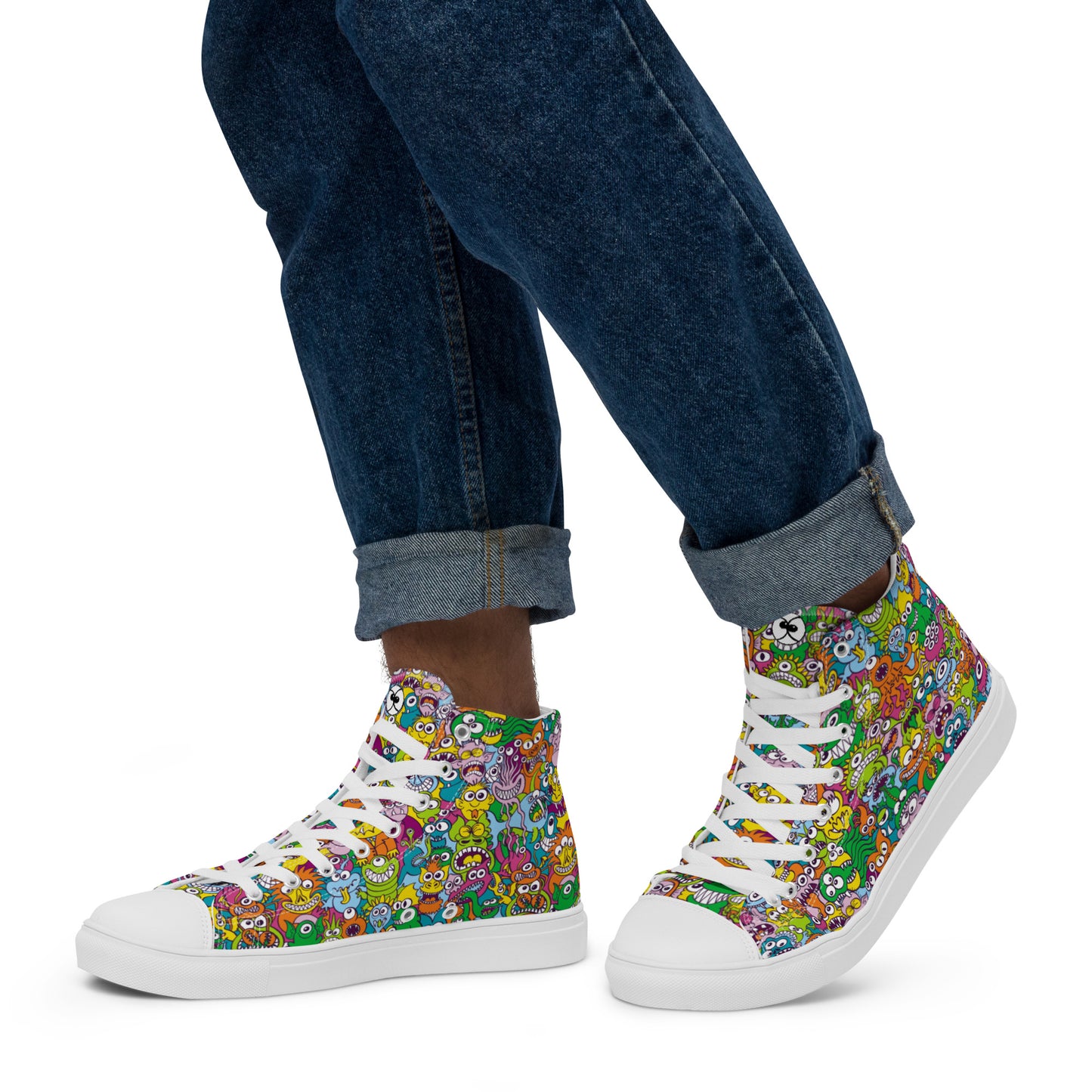 Terrific Halloween creatures ready for a horror movie Men’s high top canvas shoes. Lifestyle