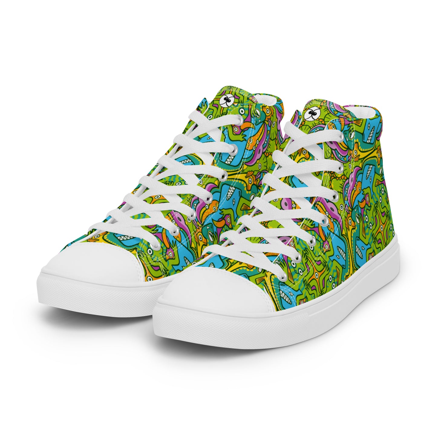 To keep calm and doodle is more than just doodling Men’s high top canvas shoes. Overview