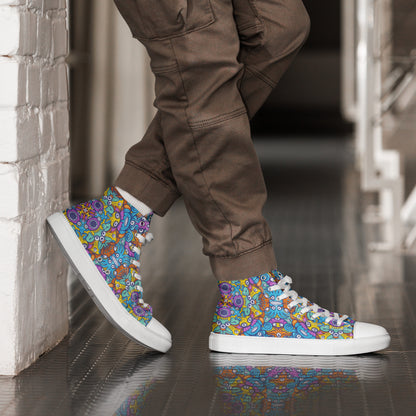 The ultimate sea beasts cast from the deep end of the ocean Men’s high top canvas shoes. Lifestyle