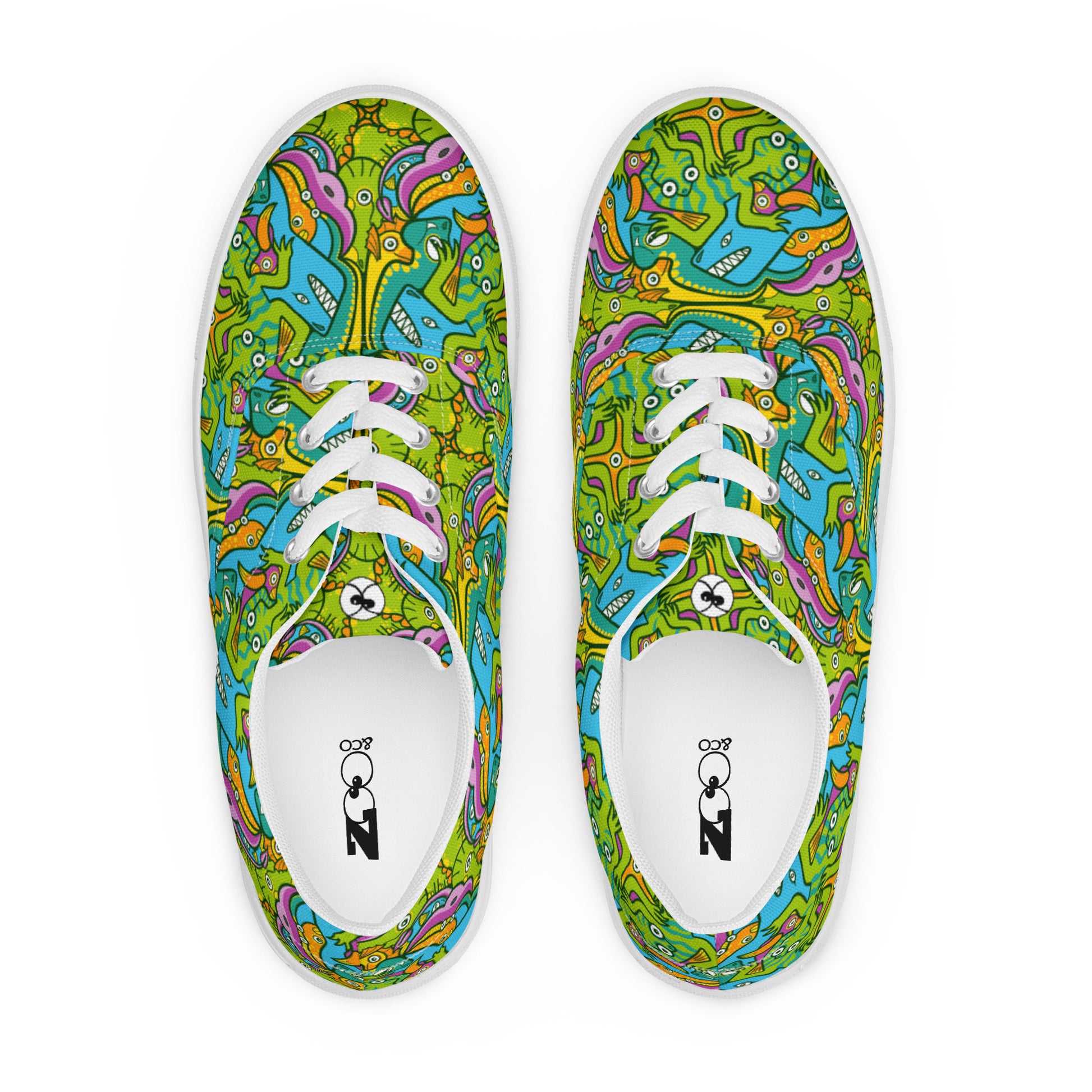 To keep calm and doodle is more than just doodling Men’s lace-up canvas shoes. Top view