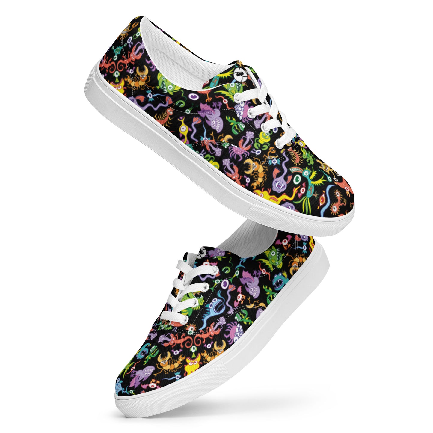Ocean critters mandala pattern Men’s lace-up canvas shoes. Playing with shoes