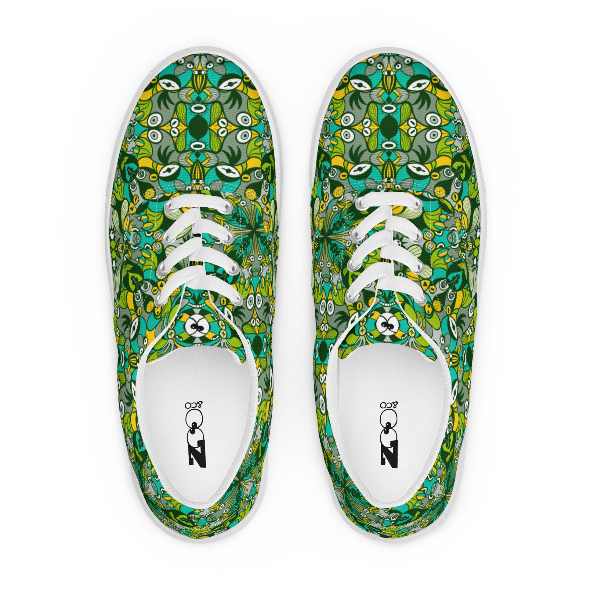Join the funniest alien doodling network in the universe Men’s lace-up canvas shoes. Top view