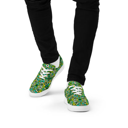 Join the funniest alien doodling network in the universe Men’s lace-up canvas shoes. Lifestyle