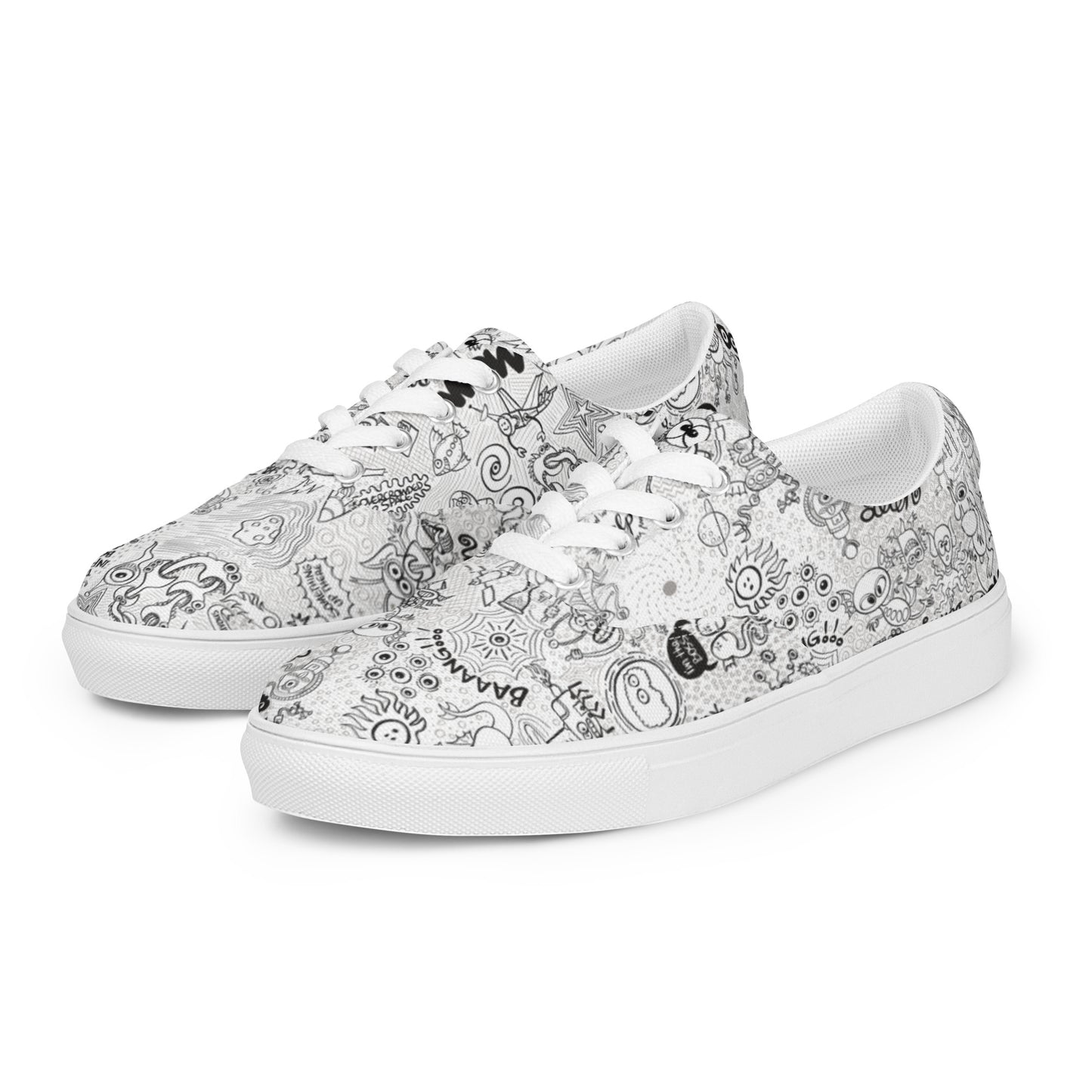 Celebrating the most comprehensive Doodle art of the universe Men’s lace-up canvas shoes. Overview