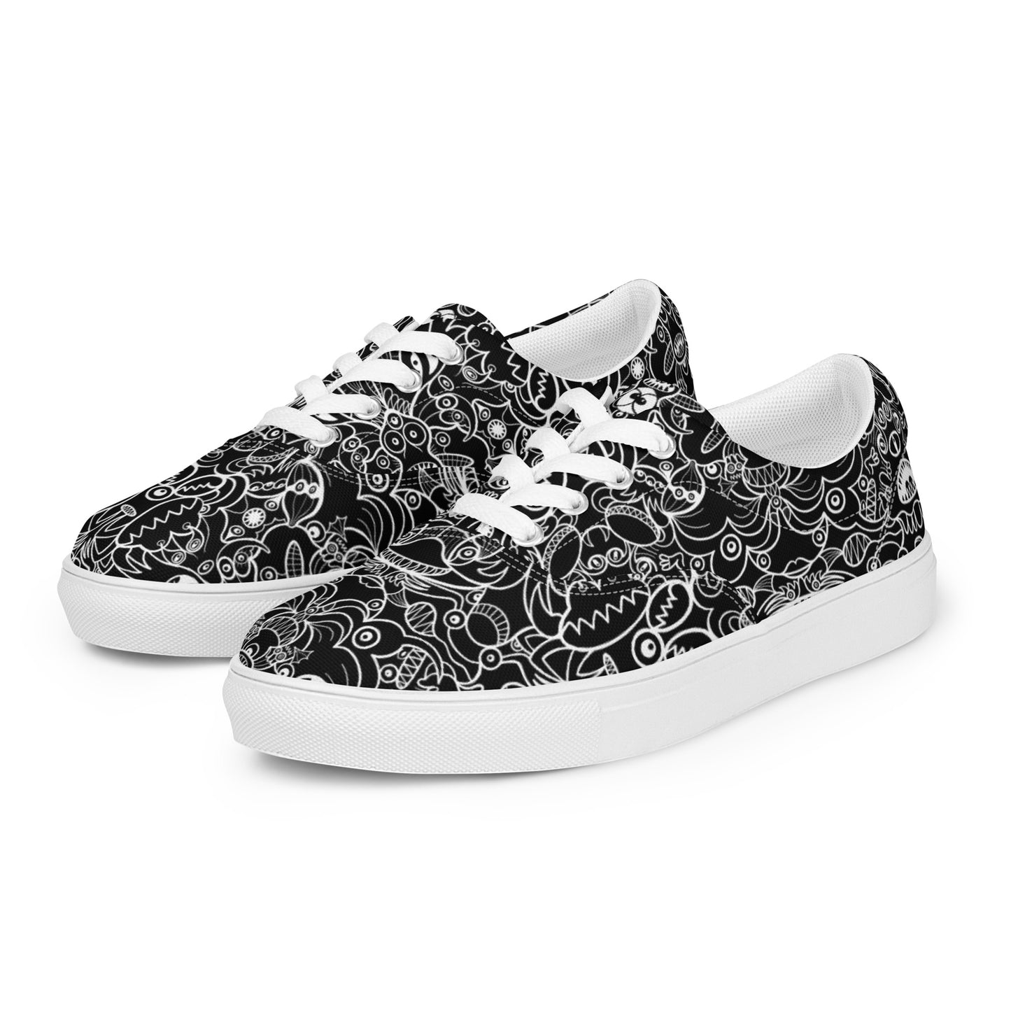 The powerful dark side of the Doodle world Men’s lace-up canvas shoes. Overview