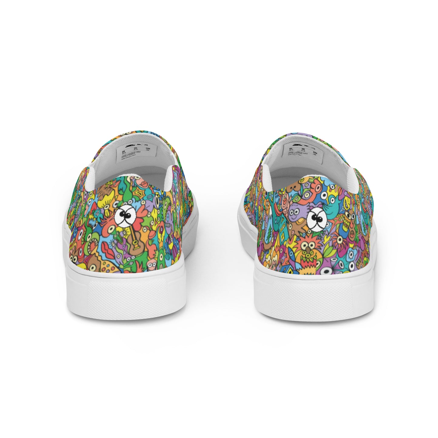 Cheerful crowd enjoying a lively carnival Men’s slip-on canvas shoes. Back view