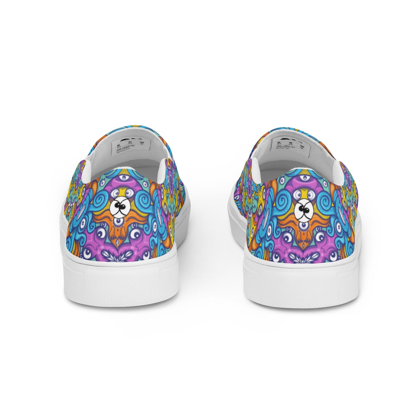The ultimate sea beasts cast from the deep end of the ocean Men’s slip-on canvas shoes. Back view