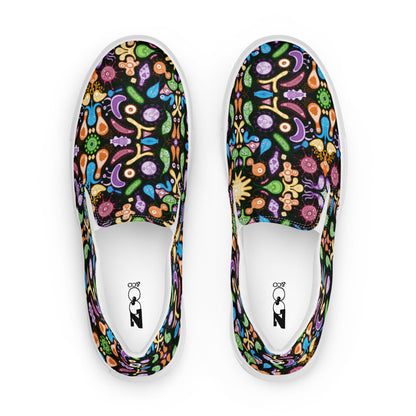 Don't be afraid of microorganisms Men’s slip-on canvas shoes. Top view