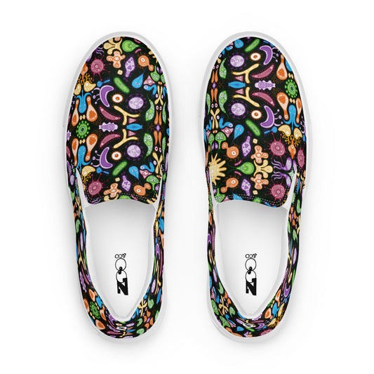 Don't be afraid of microorganisms Men’s slip-on canvas shoes. Top view
