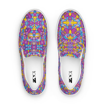 Doodle art compulsion is out of control Men’s slip-on canvas shoes. Top view