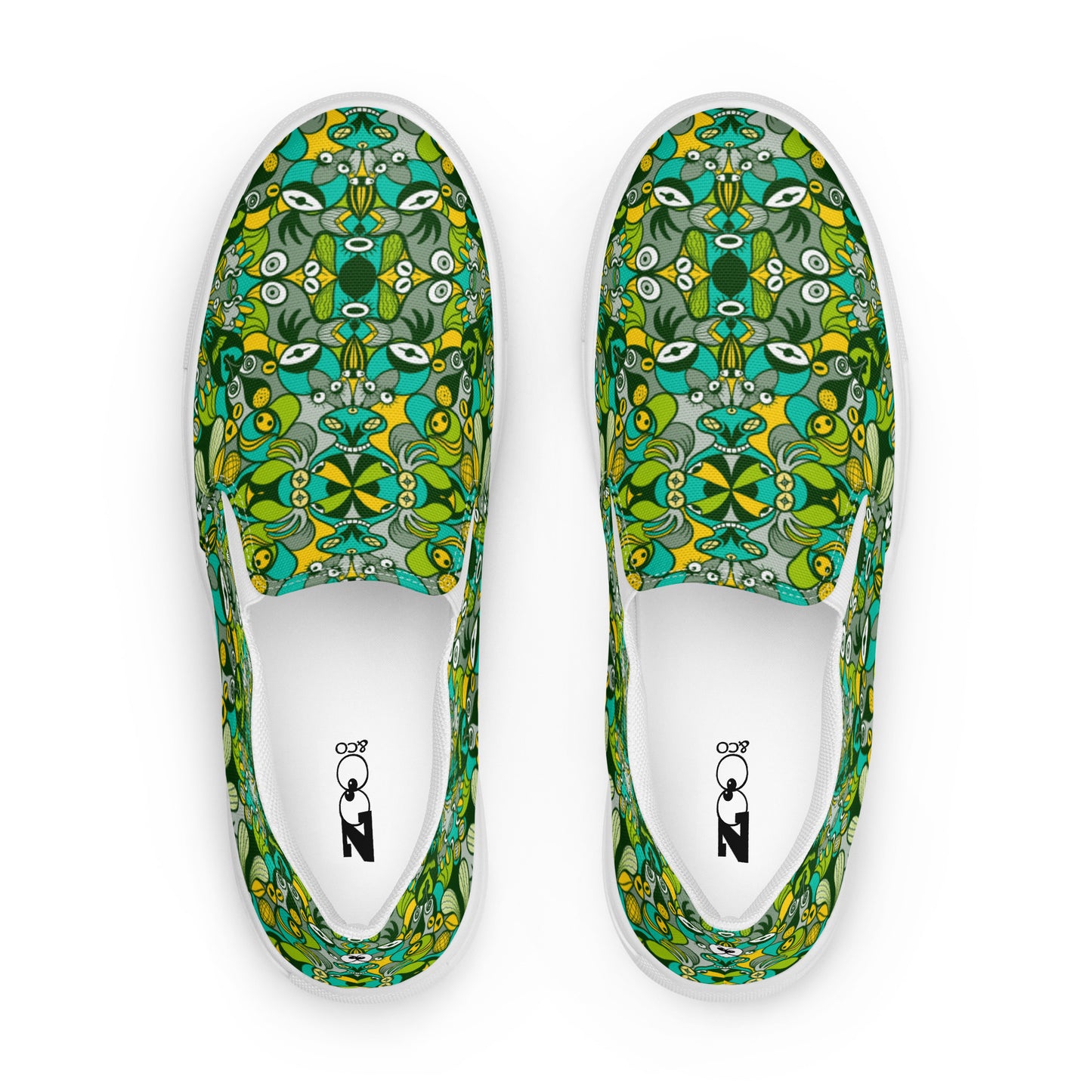 Join the funniest alien doodling network in the universe Men’s slip-on canvas shoes. Top view