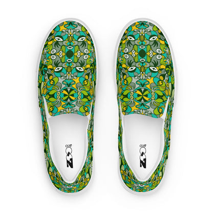 Join the funniest alien doodling network in the universe Men’s slip-on canvas shoes. Top view