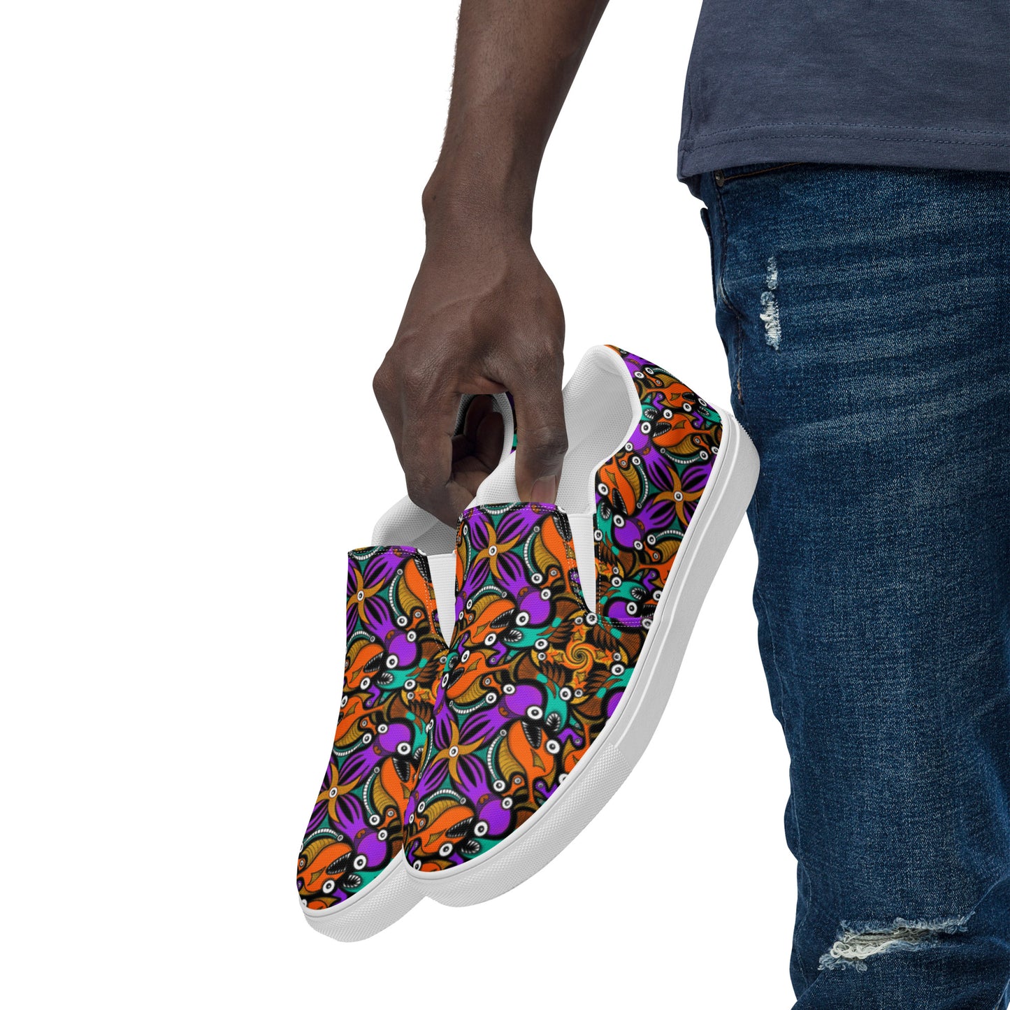 Mesmerizing creatures straight from the deep ocean Men’s slip-on canvas shoes. Lifestyle