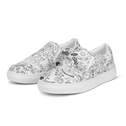 Celebrating the most comprehensive Doodle art of the universe Men’s slip-on canvas shoes. Overview