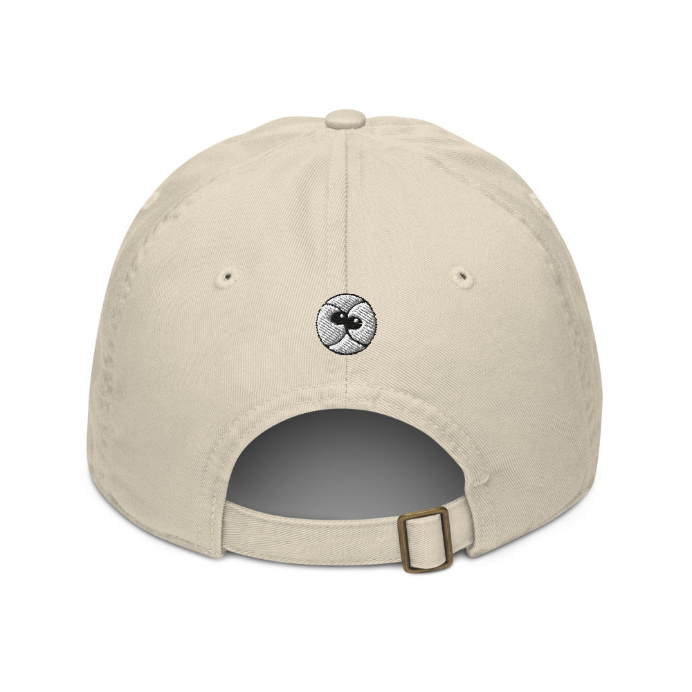 Zoo&co branded Organic dad hat. Oyster. Back view