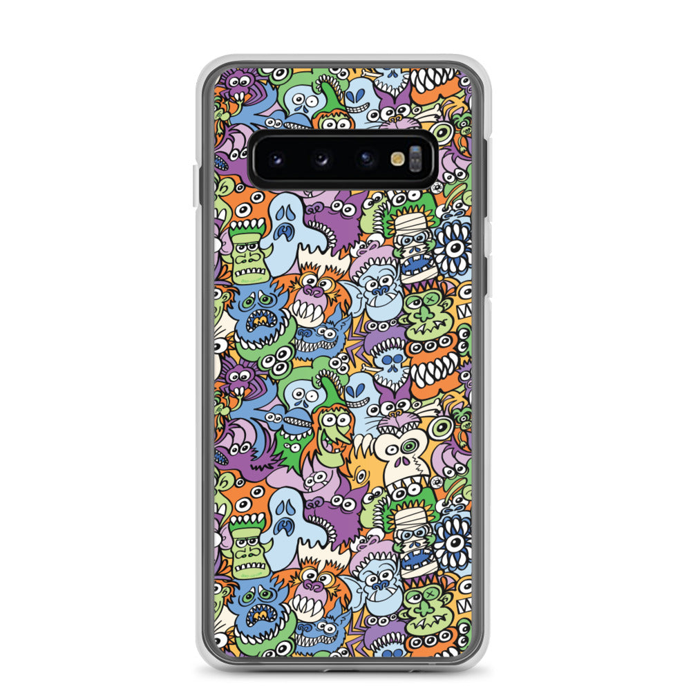 All the spooky Halloween monsters in a pattern design Samsung Case. s10