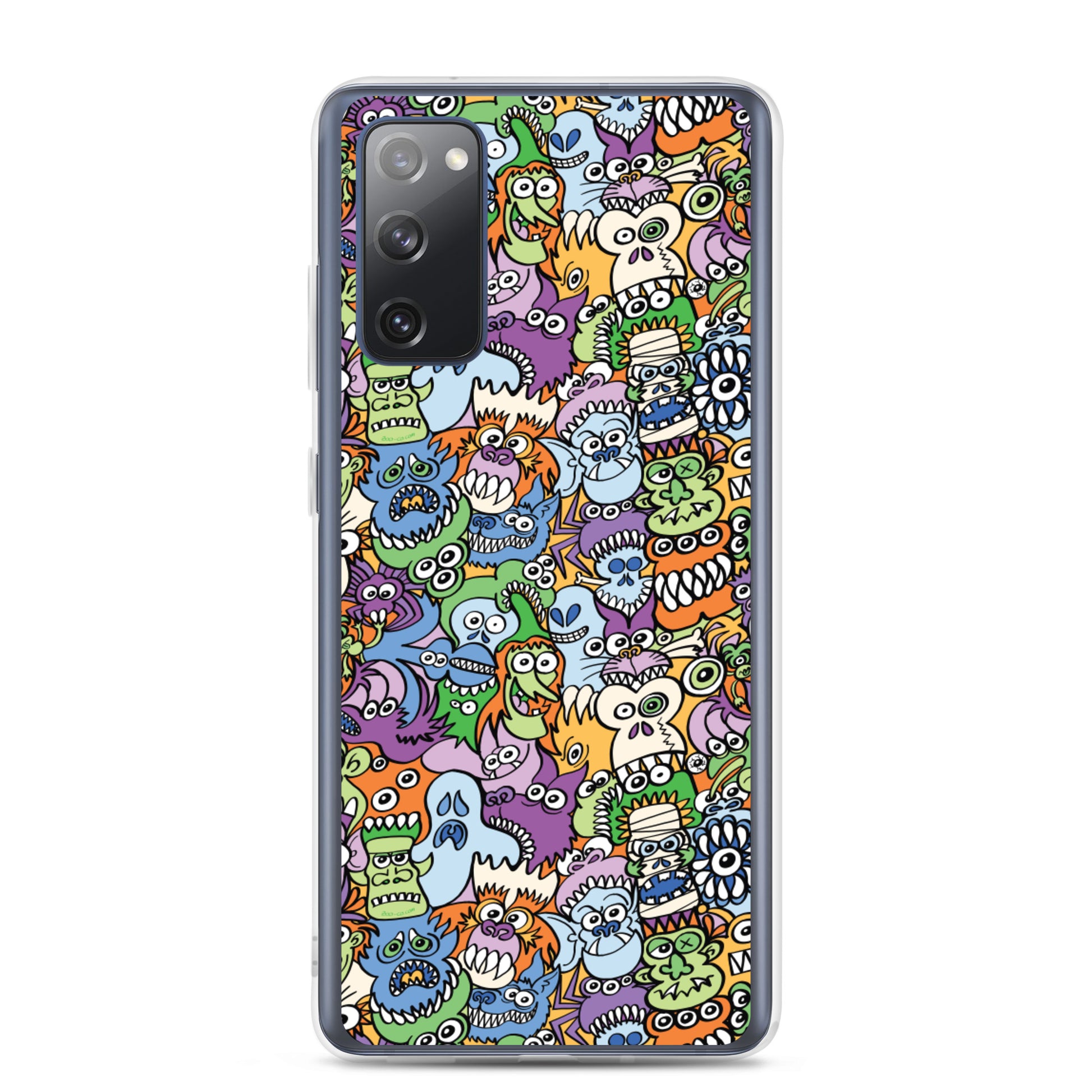 All the spooky Halloween monsters in a pattern design Samsung Case. s20 fe