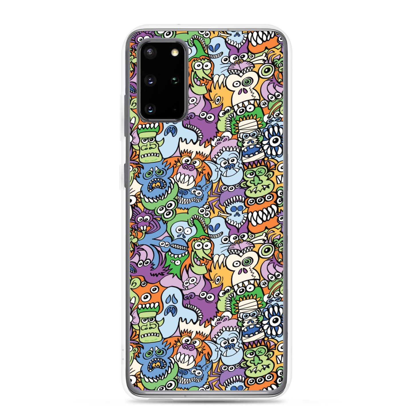 All the spooky Halloween monsters in a pattern design Samsung Case. s20 plus