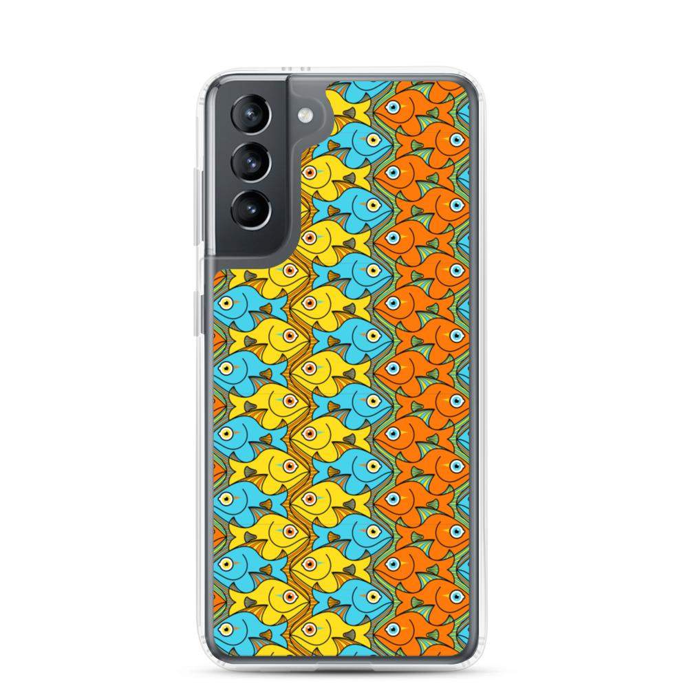 Smiling fishes colorful pattern Samsung Case-Samsung cases