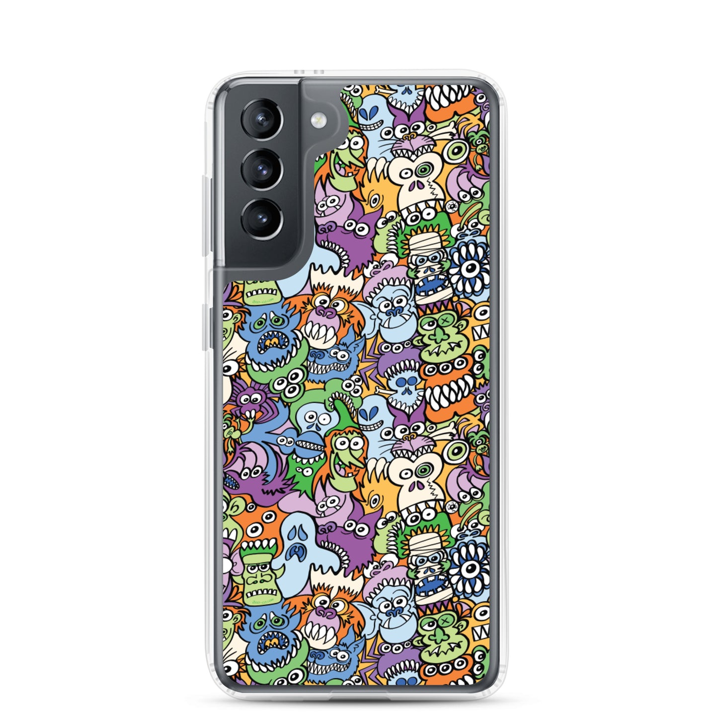 All the spooky Halloween monsters in a pattern design Samsung Case. s21