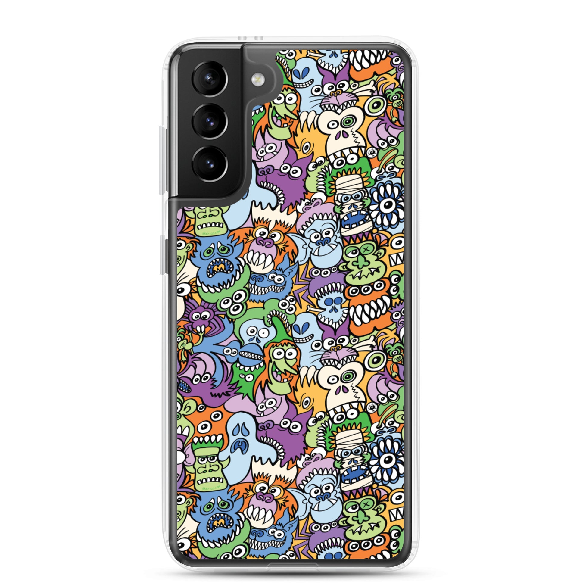 All the spooky Halloween monsters in a pattern design Samsung Case. s21 plus