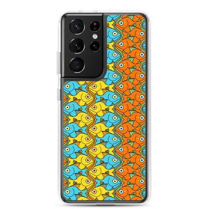 Smiling fishes colorful pattern Samsung Case-Samsung cases