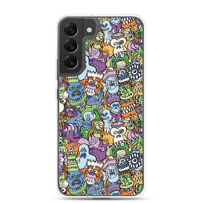 All the spooky Halloween monsters in a pattern design Samsung Case. s22 plus