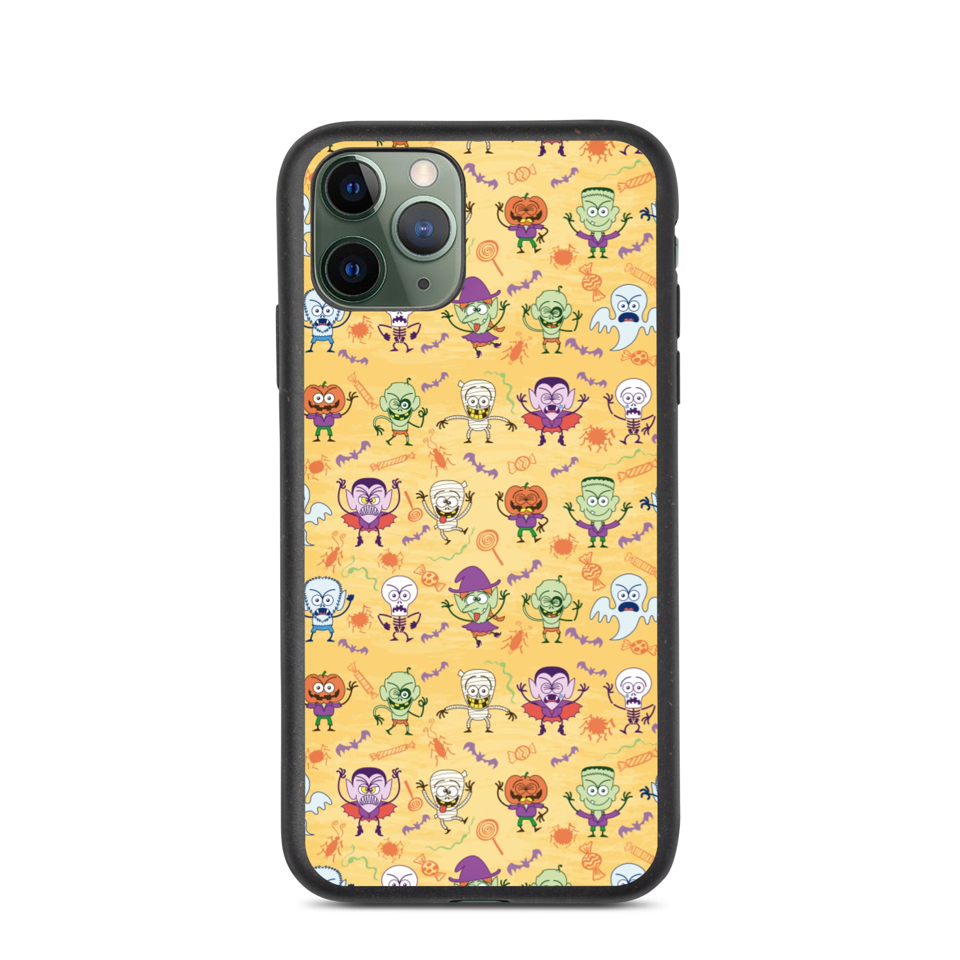Halloween characters making funny faces Speckled iPhone case. IPhone 11 pro