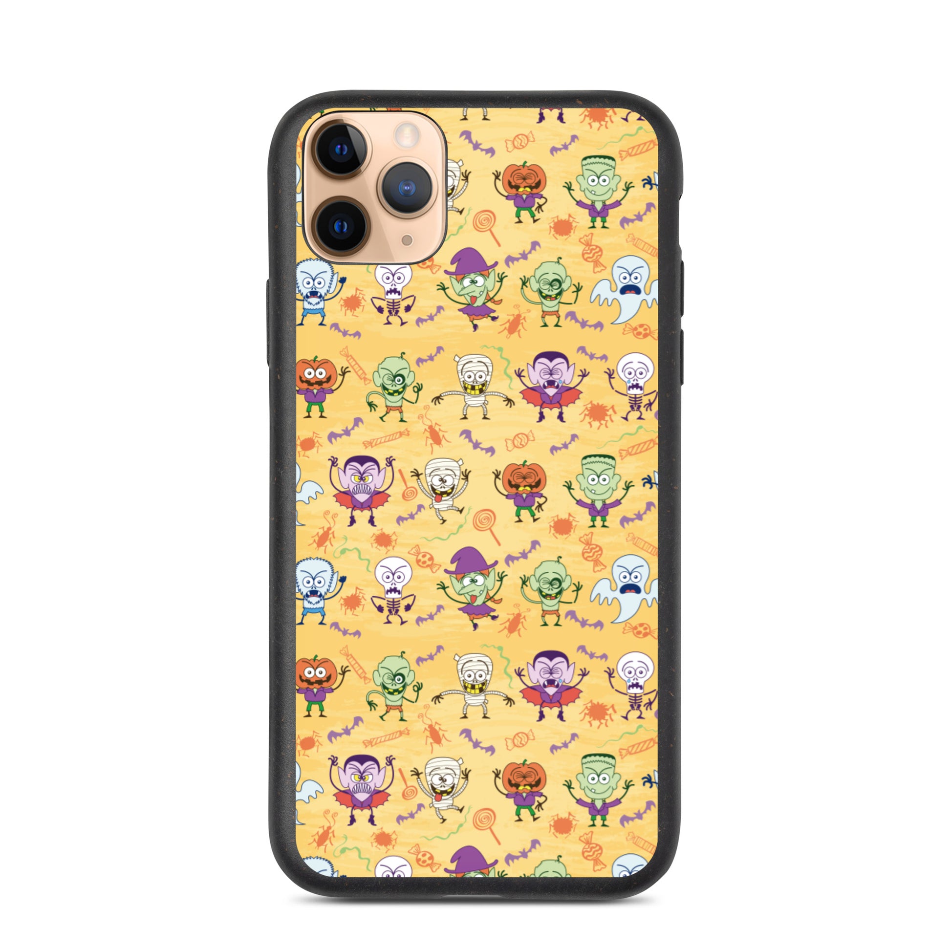 Halloween characters making funny faces Speckled iPhone case. IPhone 11 pro max