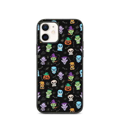 Scary Halloween faces Speckled iPhone case. iPhone 12 pro