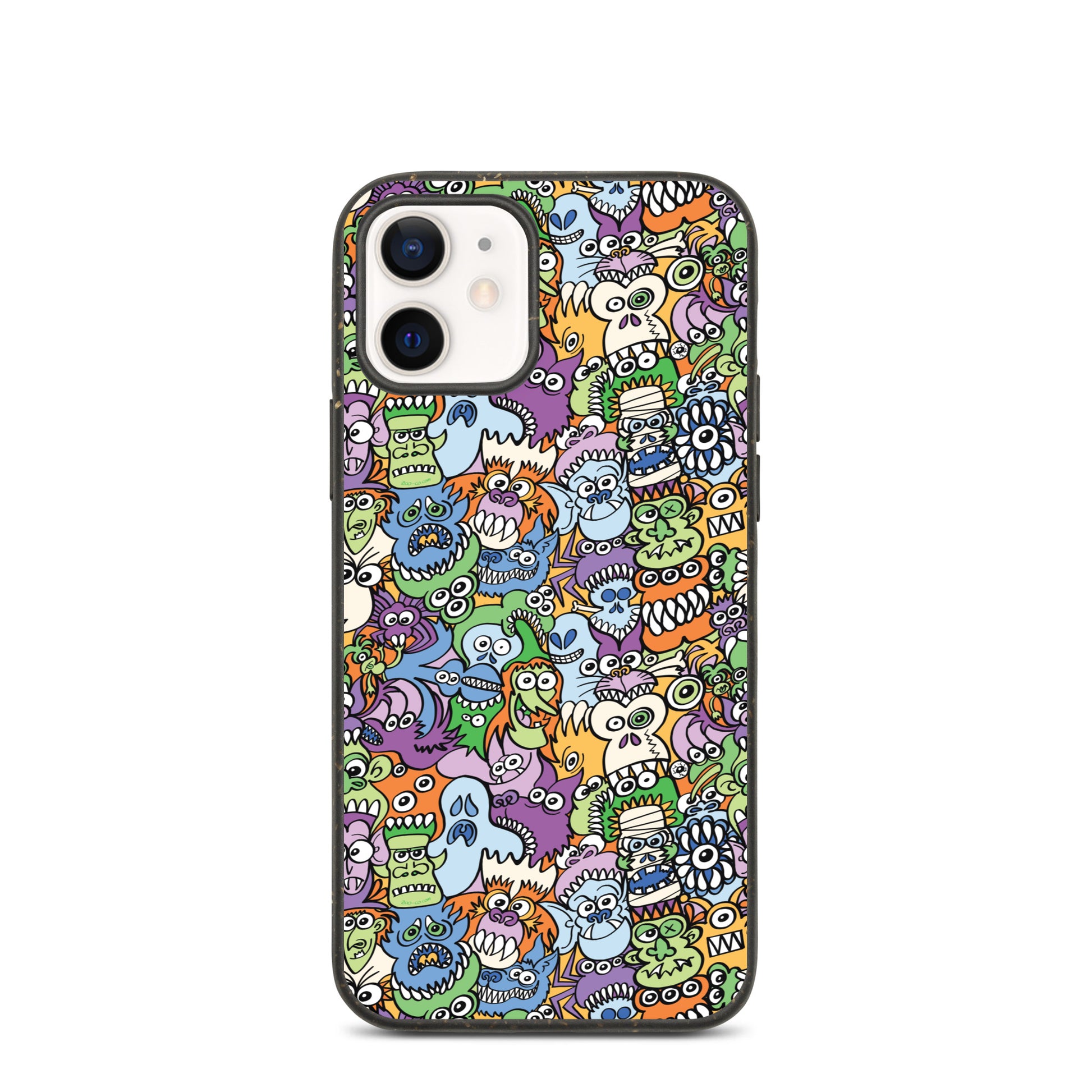 All the spooky Halloween monsters in a pattern design Speckled iPhone case. iphone 12